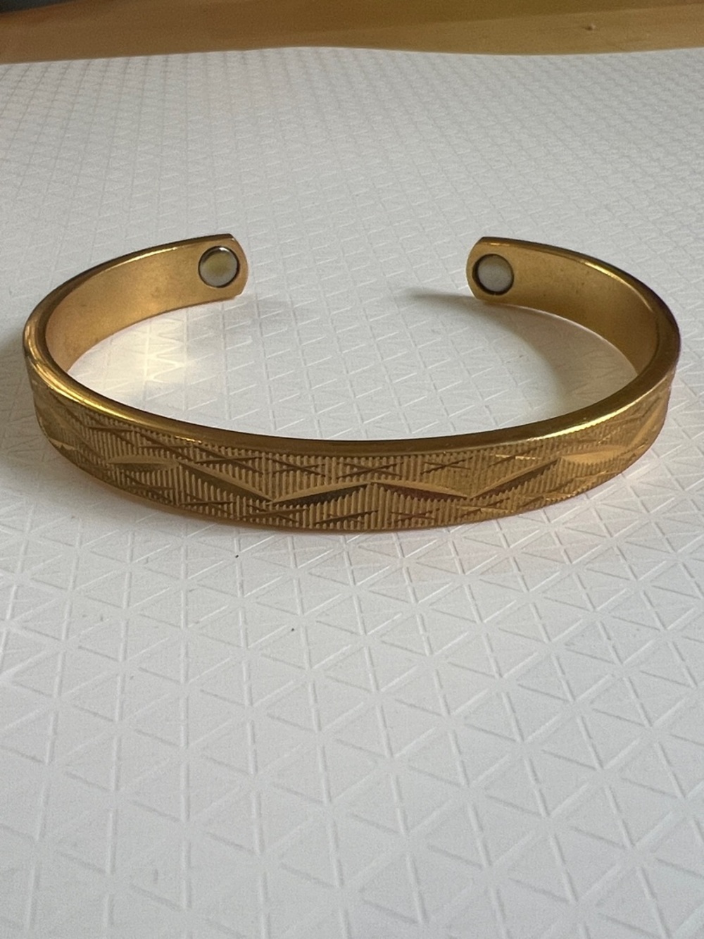 Gold-Tone Magnetic Therapy Cuff Bracelet